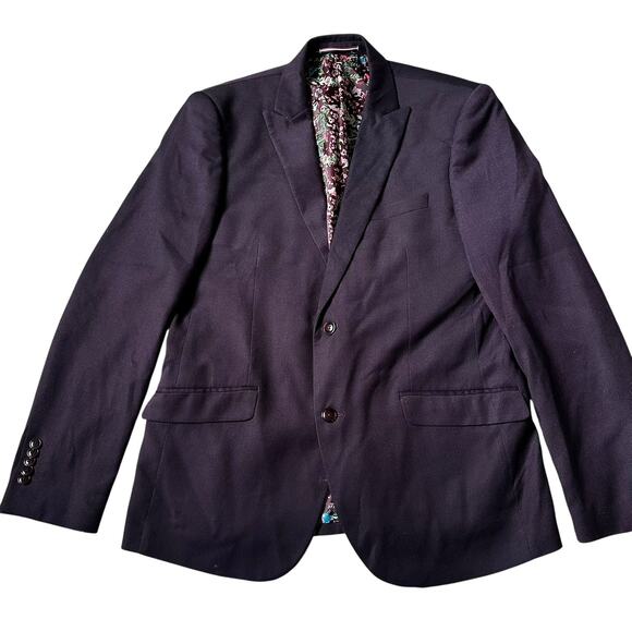 Soul of London Purple/Black Two Buttons Men's Blazer Size 40R | 53-14 - Picture 1 of 9